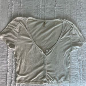 cream colored crop tee